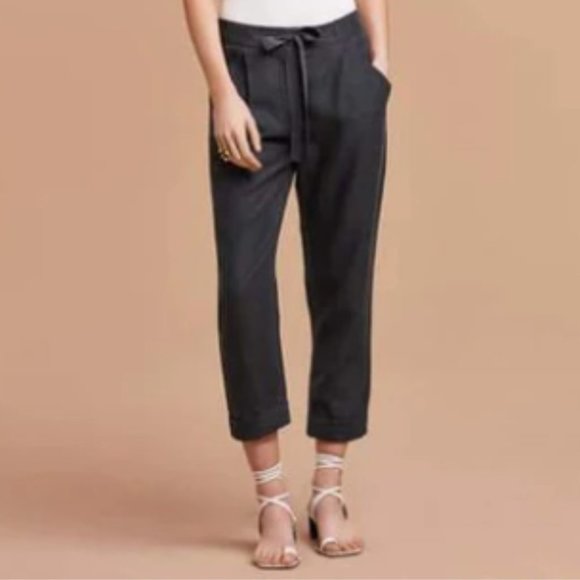 Aritzia Pants - Aritzia Wilfred Allant Cropped linen pants in charcoal grey size 6